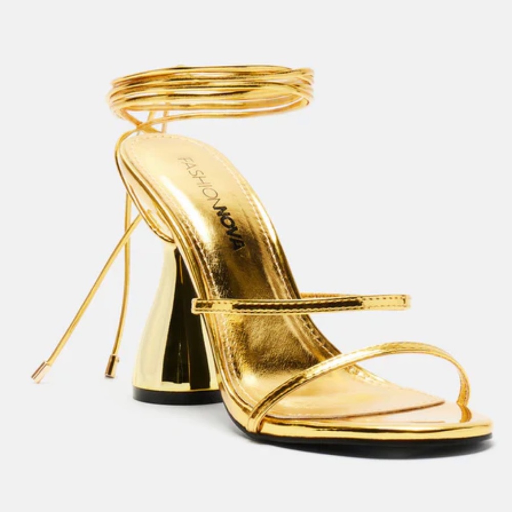 Fashion Nova Metallic Gold Heels